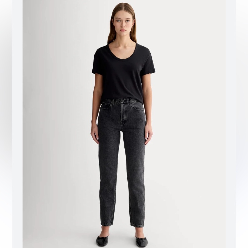 Everlane the high rise Straight Jeans black